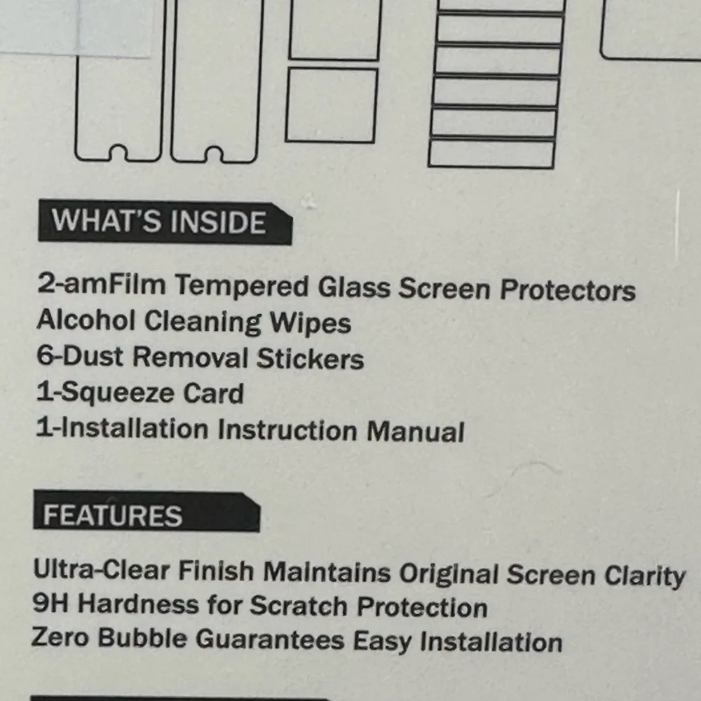 Glass Screen Protector 2-Pack Scratch Resistant‎ 9H Zero Bubble Ultra Clear NIB